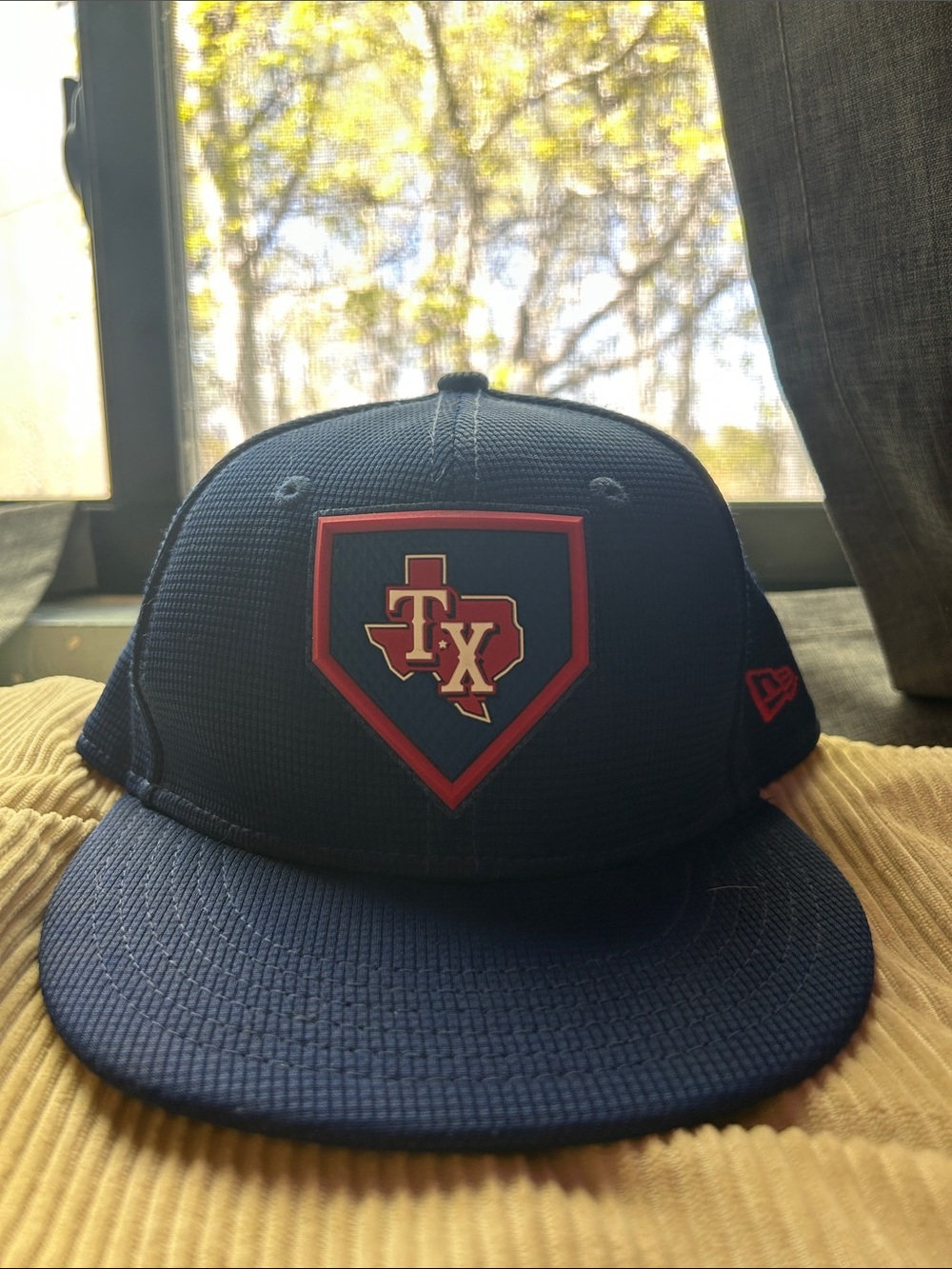New Era Navy Hat with Red TX Shield Logo